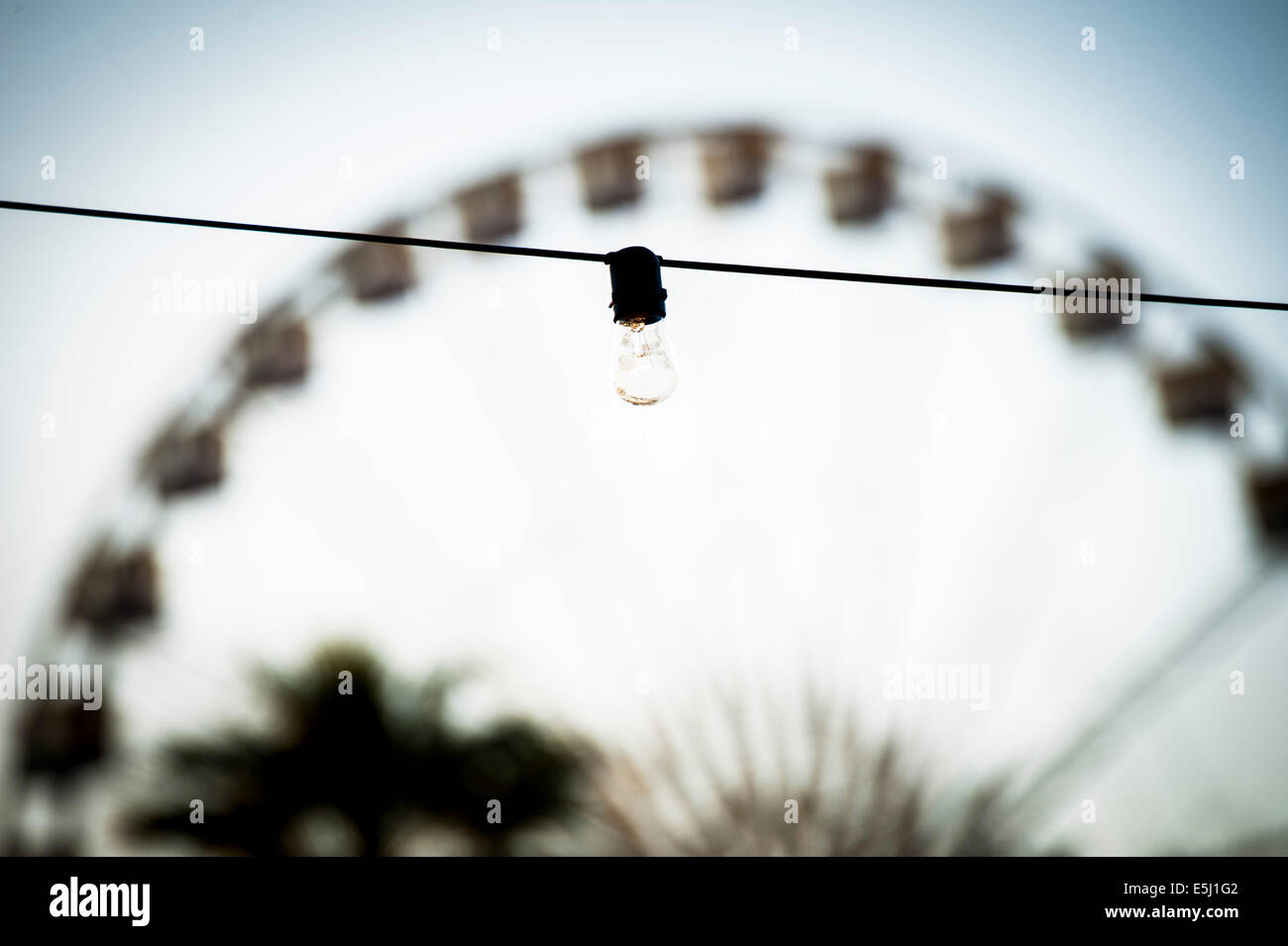 Coachella Music Festival ruota panoramica Ferris e lampadina della luce Foto Stock