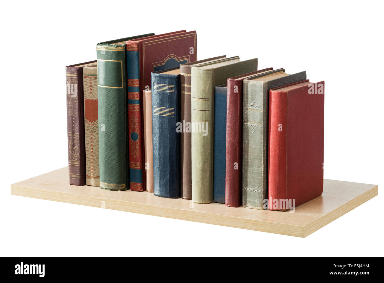 Libri sugli scaffali, isolata. Foto Stock