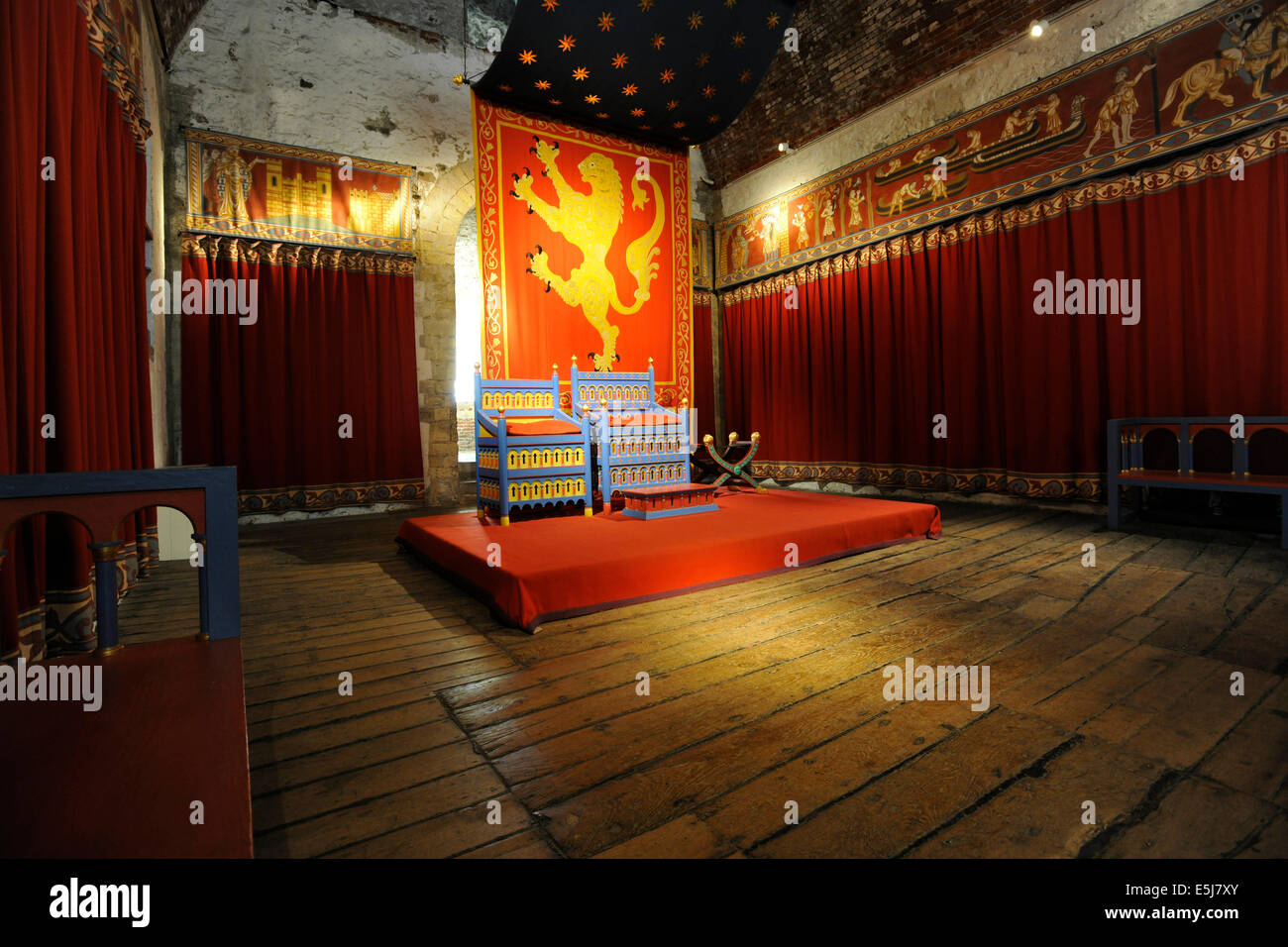 Il castello di Dover, Dover, Kent, Regno Unito - La Sala del Trono nel grande torre. Foto Stock