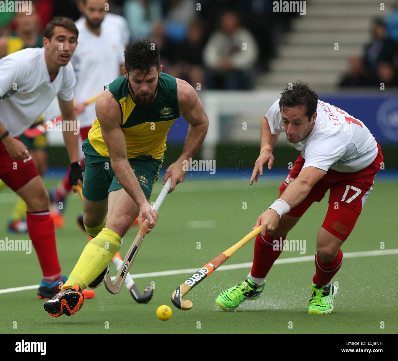 Trento MITTON (AUSTRALIA) & IAI AUSTRALIA V ENGLAND GLASGOW HOCKEY CENTER GLASGOW Scozia 02 Agosto 2014 Foto Stock