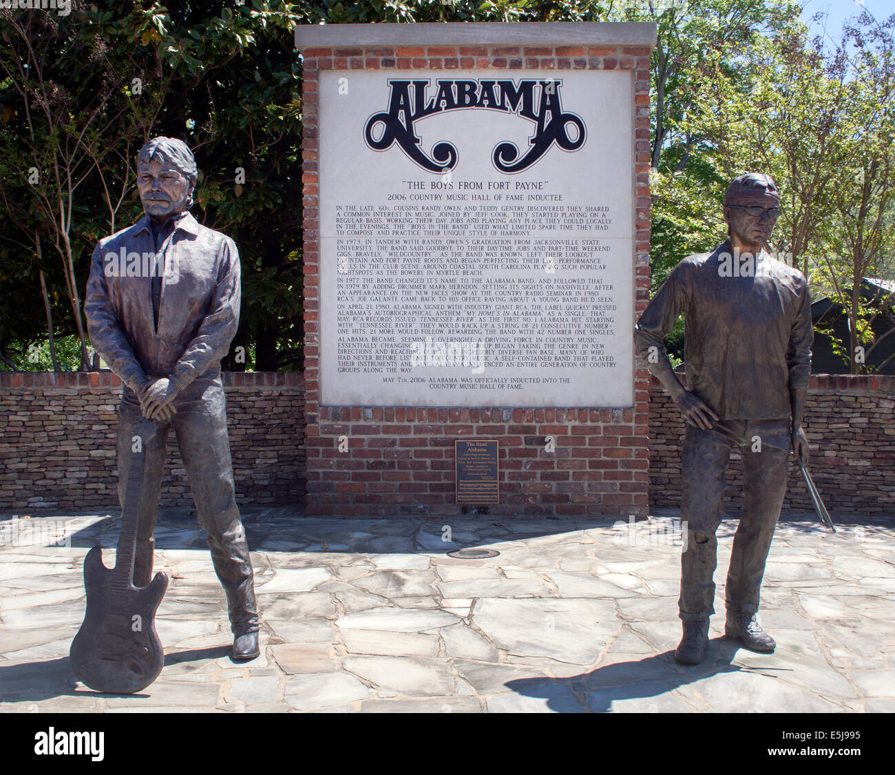 La rock band Alabama statue in Fort Payne Foto Stock