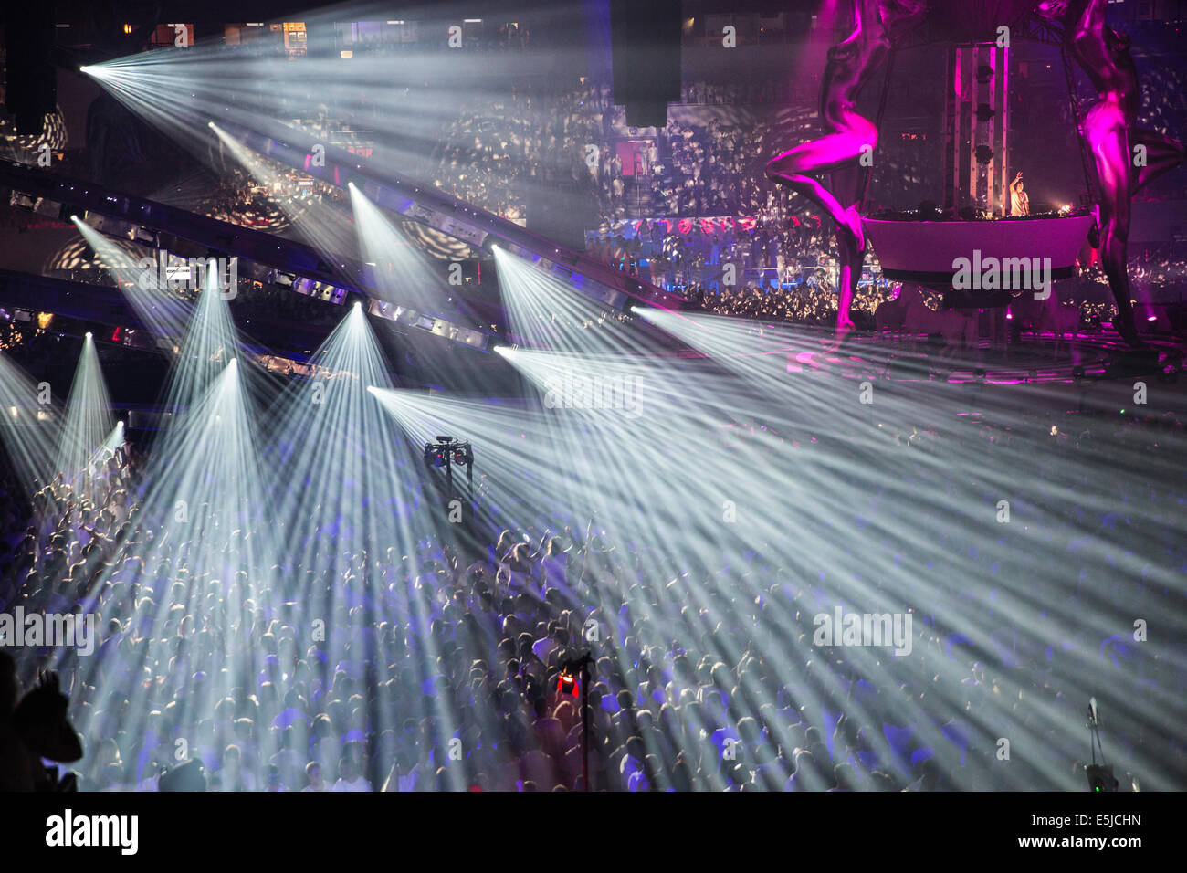 Holland, sensazione. Premiere "Benvenuto all'Pleasuredome' Amsterdam Arena. Il 5 luglio 2014. DJ Martin Garrix. Solo uso editoriale Foto Stock
