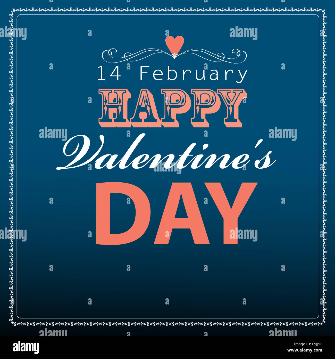 Font graphic biglietto di auguri con il cuore Foto Stock
