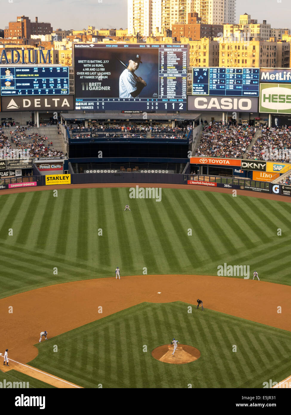 Lo Yankee Stadium, electronic signage, Bronx, New York Foto Stock