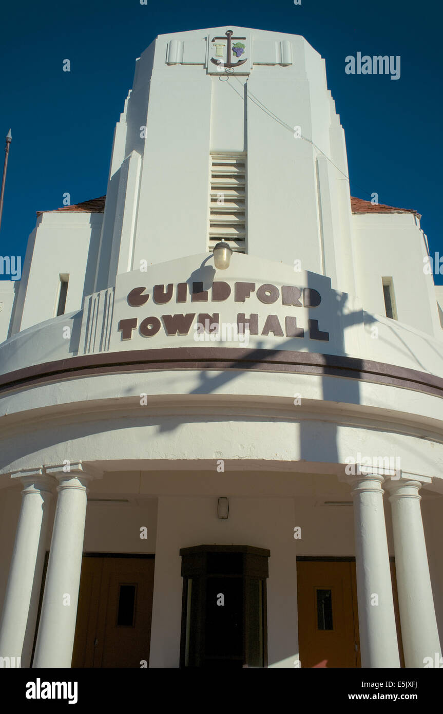 La Guildford Town Hall è un prominente punto di riferimento e un patrimonio storico palazzo civico in Western Australia. Foto Stock