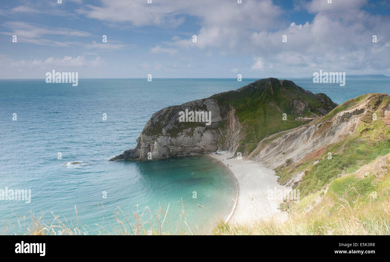 La Jurassic Coast è un sito del Patrimonio Mondiale sul canale inglese della costa sud dell'Inghilterra. Foto Stock