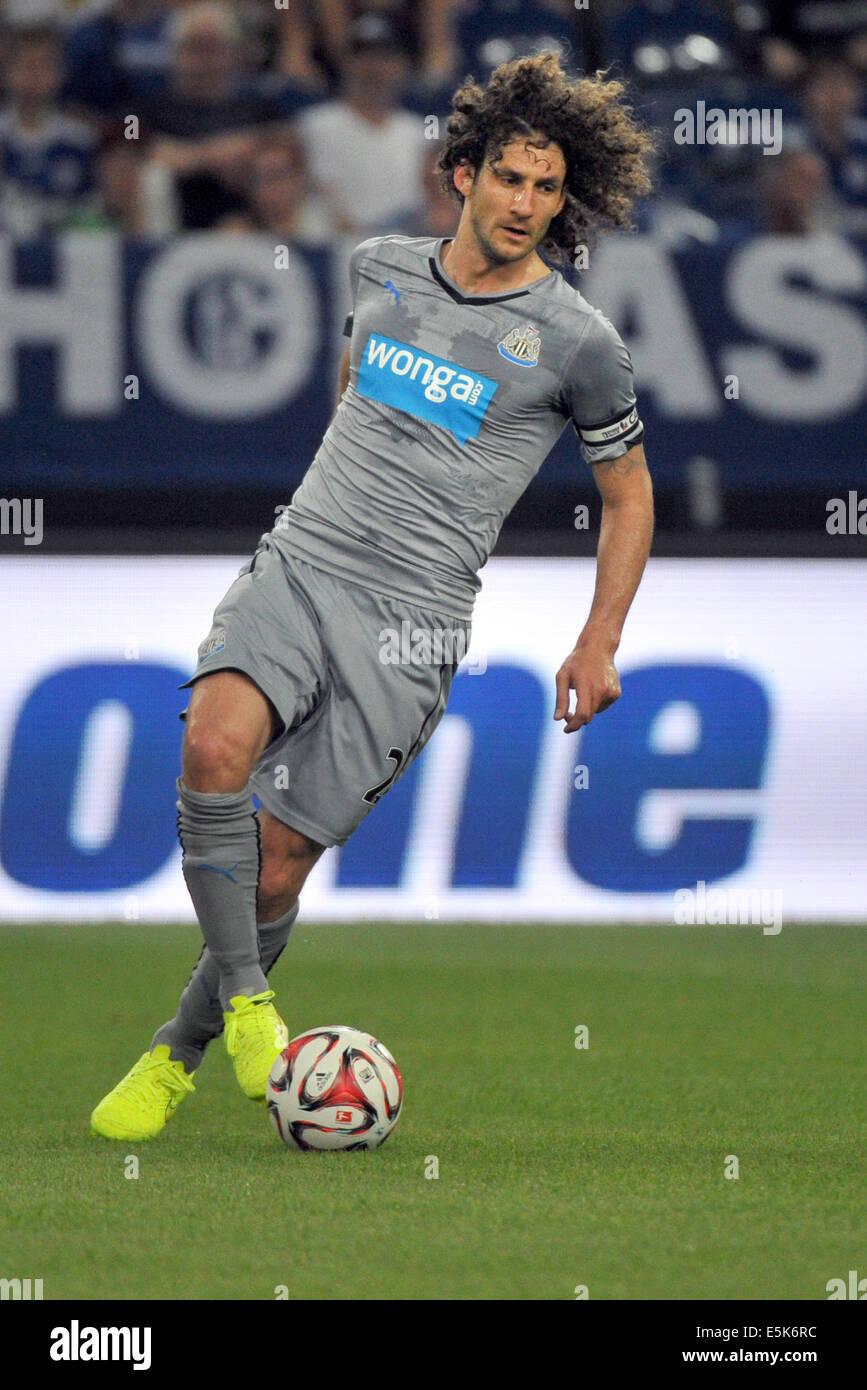 Gelsenkirchen (Germania). 02Aug, 2014. Newcastle Fabricio Coloccini durante il soccer test match Schalke Cup tra FC Malaga e Newcastle United at Veltins-Arena a Gelsenkirchen, Germania, 02 agosto 2014. Foto: Matthias esitano di fronte/dpa/Alamy Live News Foto Stock