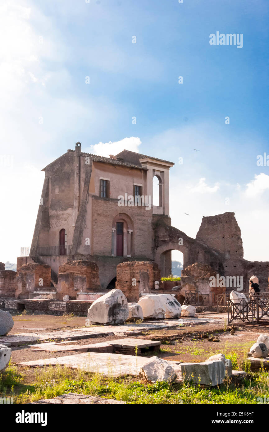 Rovine dell antica villa romana in roma, Italia Foto Stock