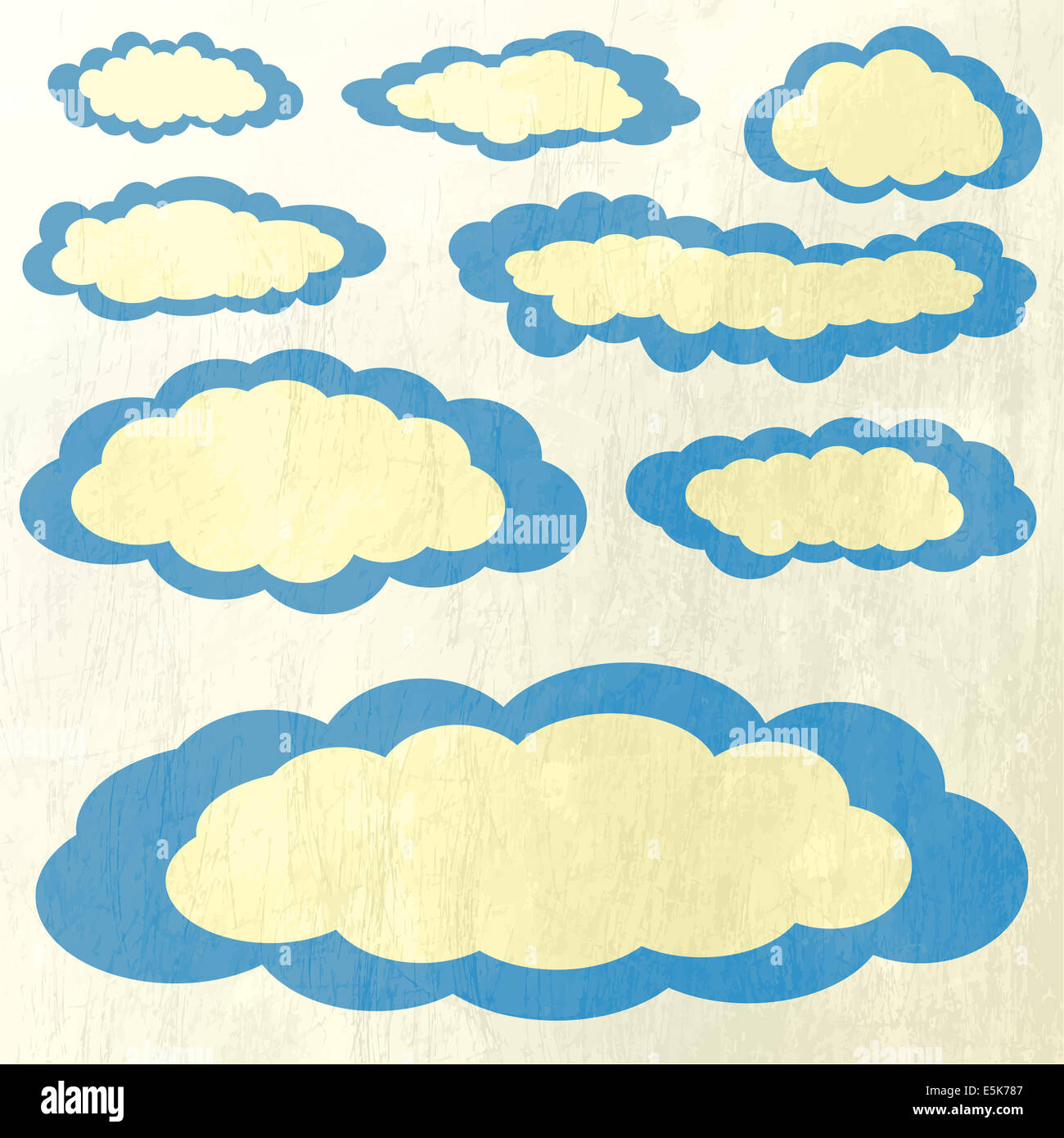 Illustrazione Vettoriale di nuvole raccolta Foto Stock