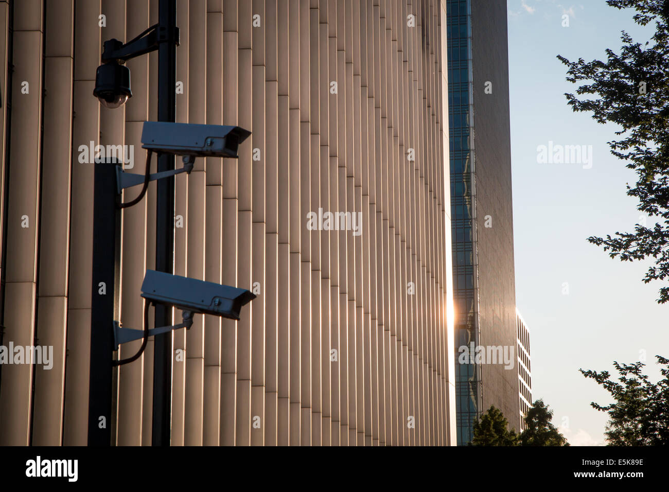 CCTV al tramonto Foto Stock