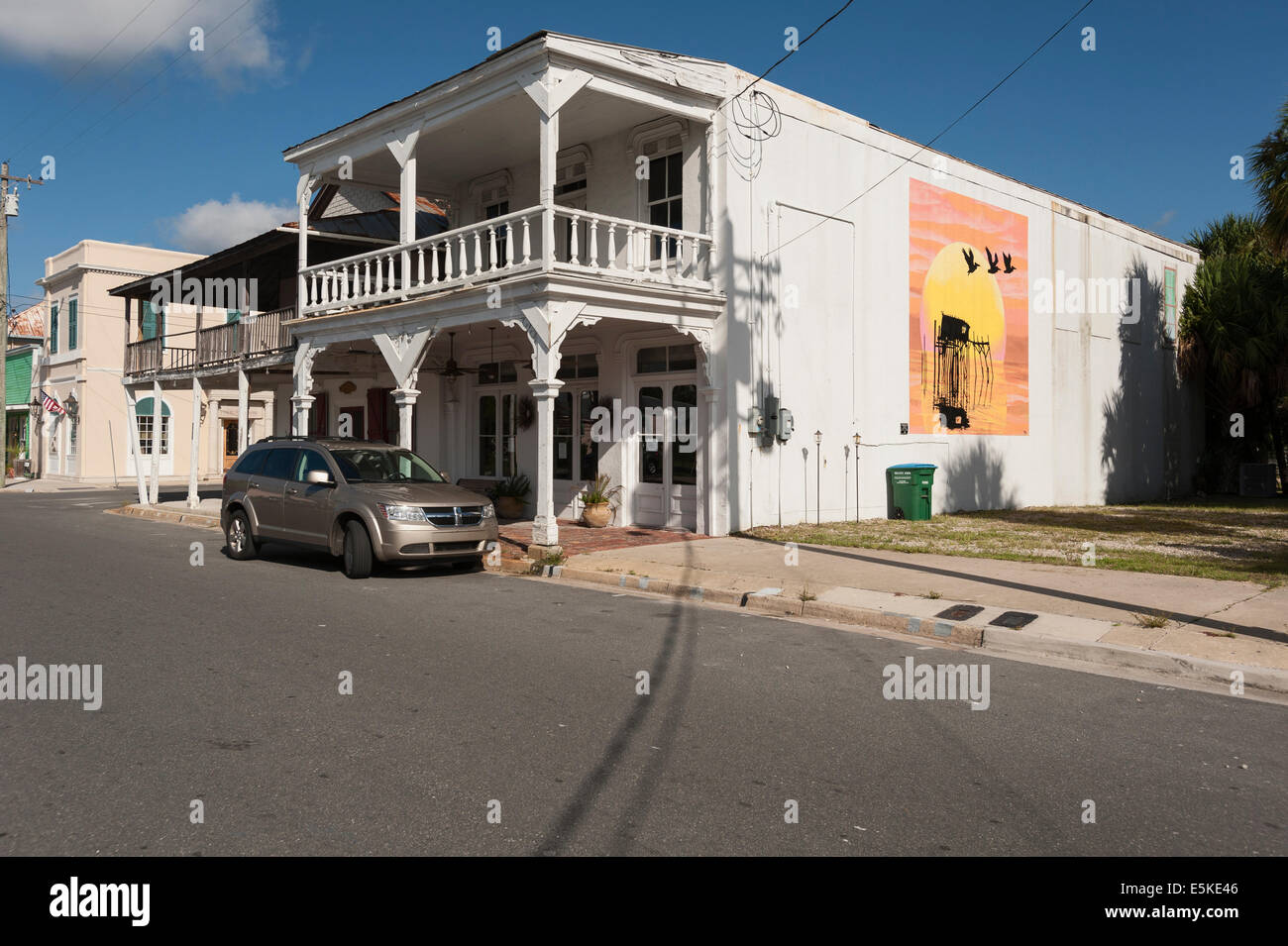 Il Cedar Key Florida Panoramica Gulf Coast per le strade delle città Architettura del Paesaggio Lifestyle Foto Stock