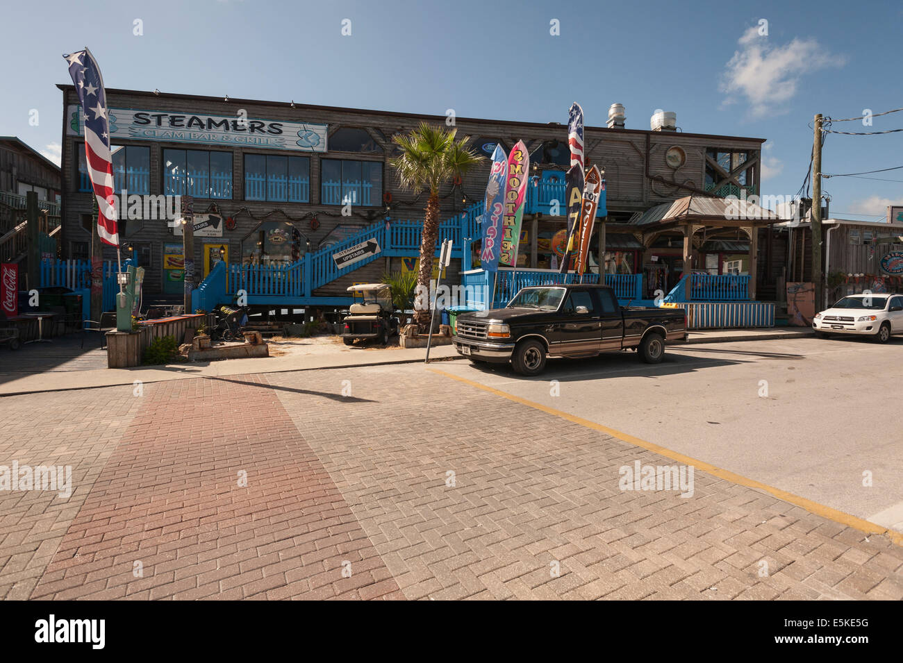 Vaporizzatori Clam Bar & Grill Cedar Key Florida Panoramica Gulf Coast USA Foto Stock