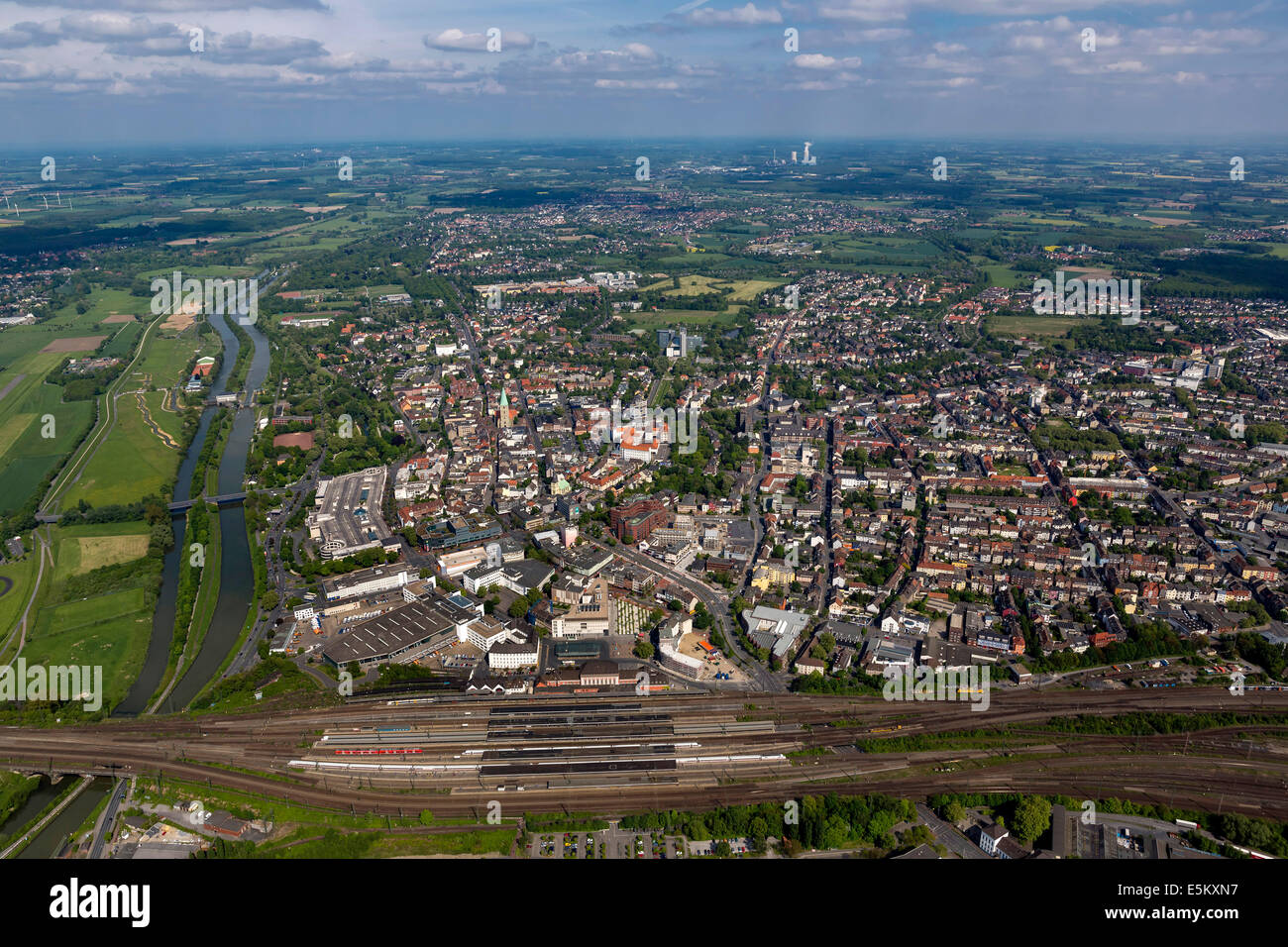 Vista aerea, cintura verde intorno a Hamm, distretto della Ruhr, Nord Reno-Westfalia, Germania Foto Stock