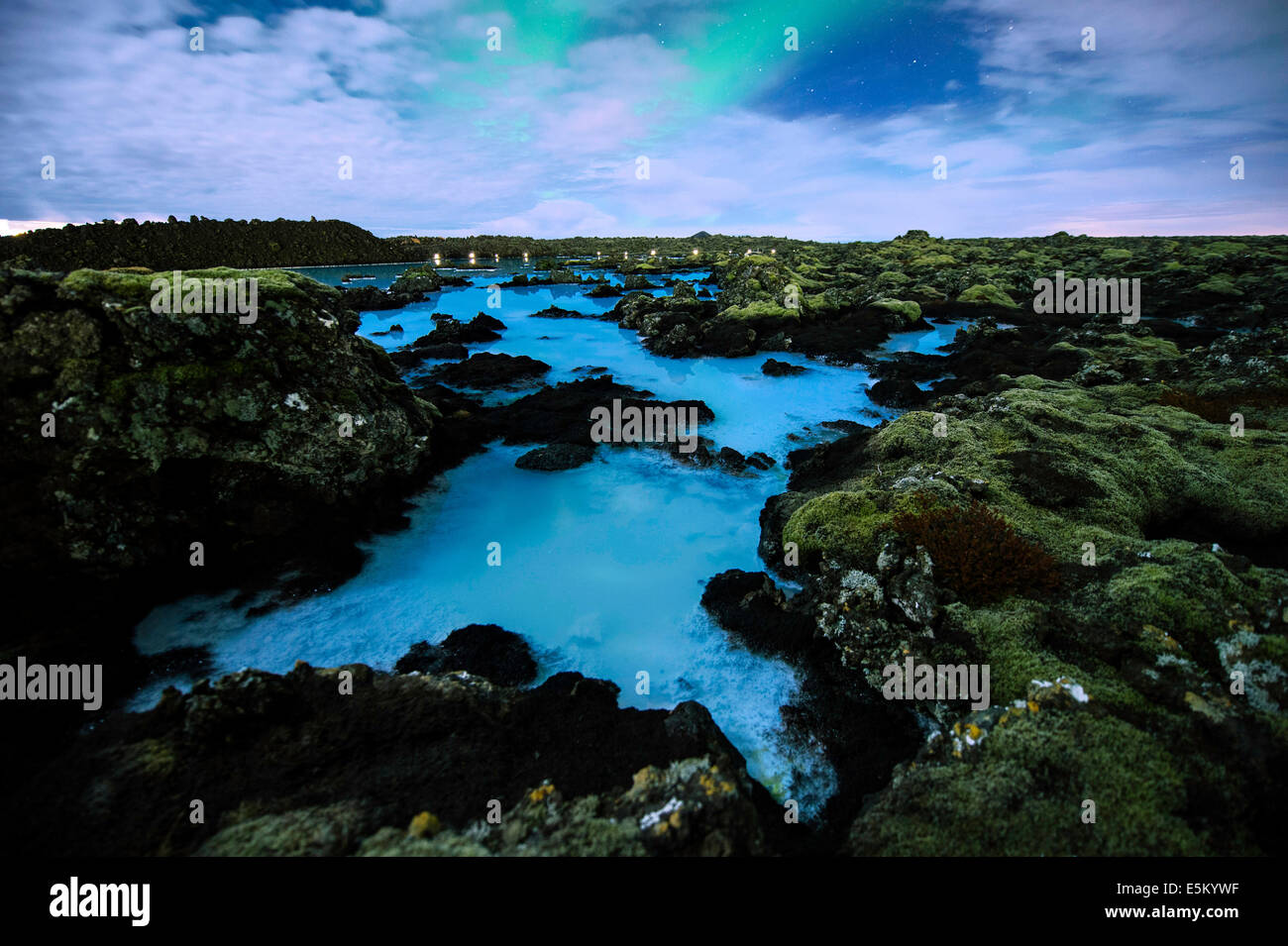 Acqua, Blue Lagoon, Reykjavik, capoluogo della regione, Islanda Foto Stock