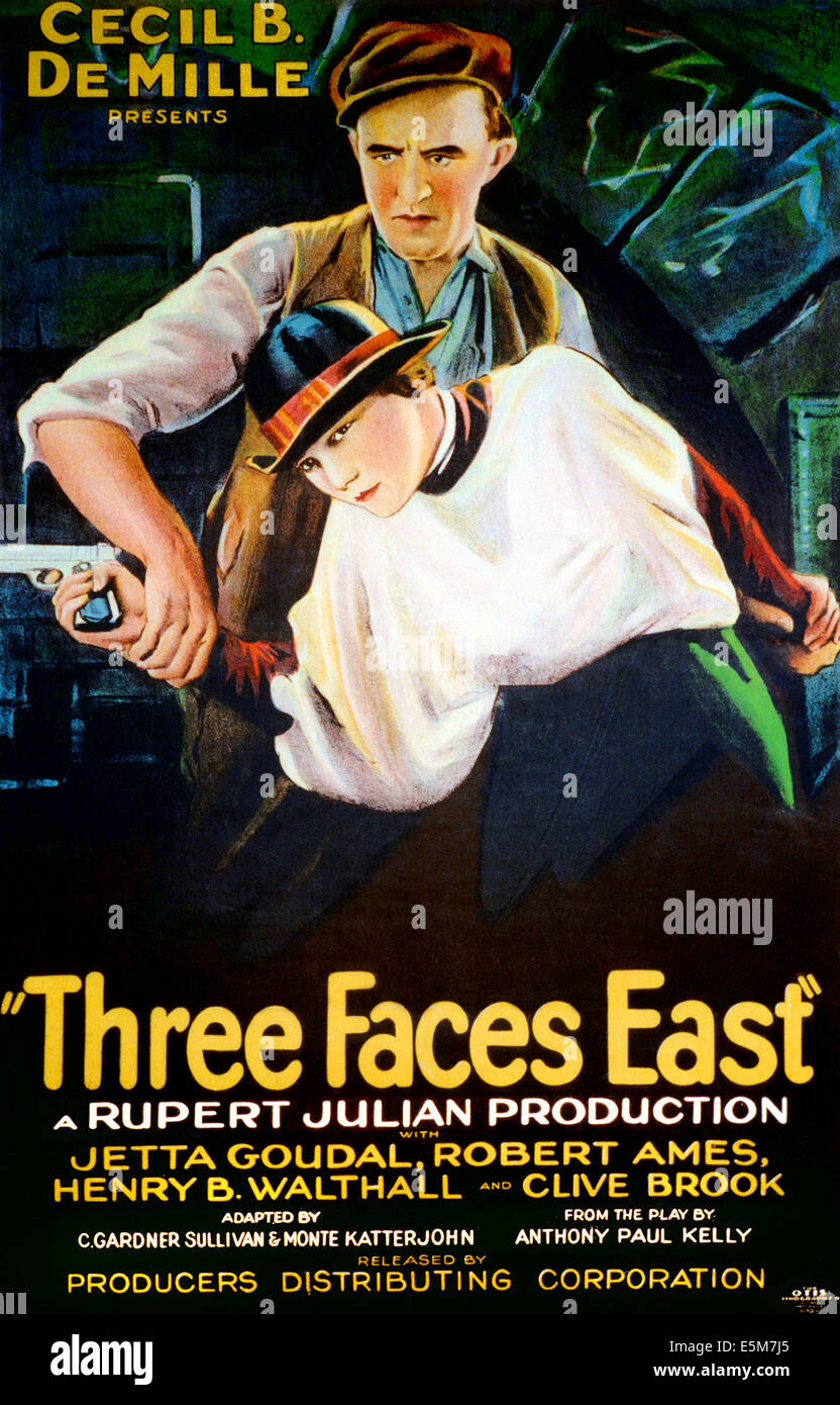 Tre facce est, da sinistra: Robert Ames, Jetta Goudal, 1926 Foto Stock