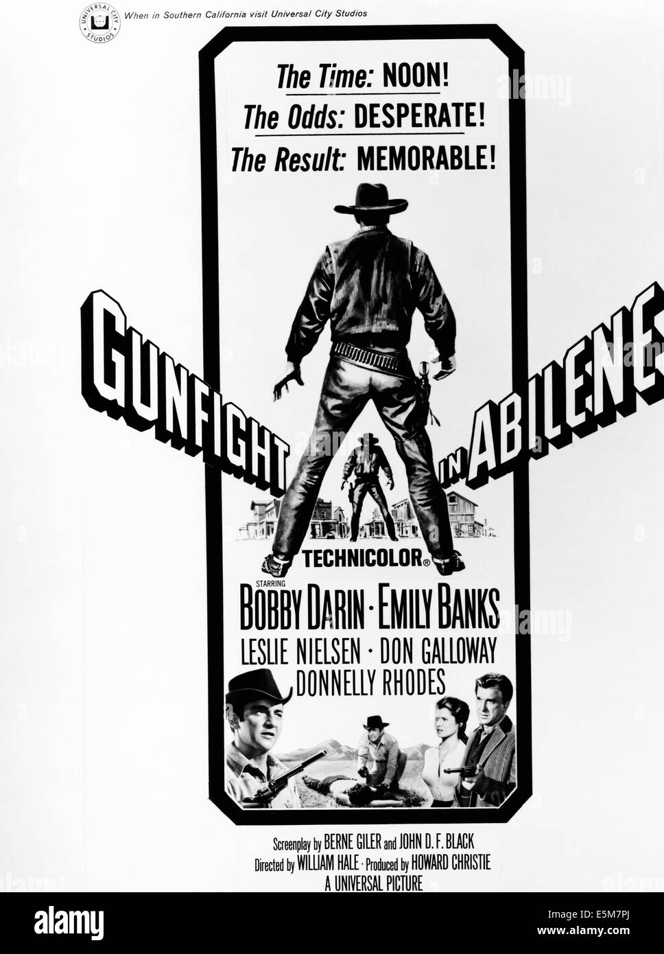 GUNFIGHT IN ABILENE, in basso da sinistra: Bobby Darin (due volte), Emily banche, Leslie Nielsen, 1967 Foto Stock