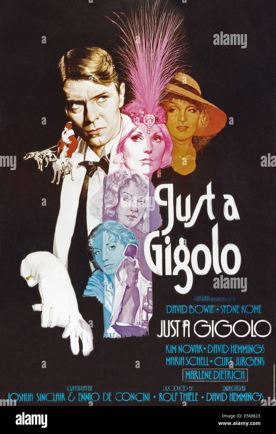 Solo un GIGOLO, David Bowie (sinistra), dal top: Marlene Dietrich, Kim Novak, Synde Roma, 1978 © United Artists/cortesia Foto Stock