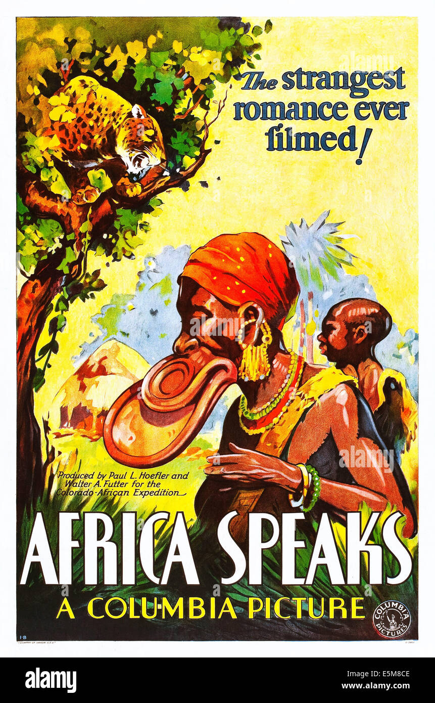 AFRICA parla, locandina, 1930. Foto Stock