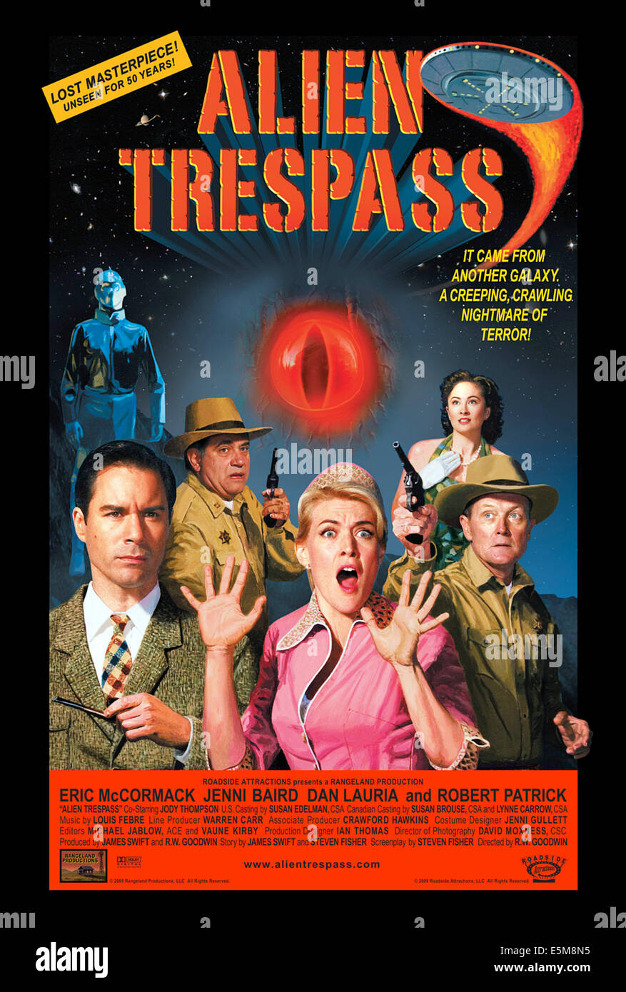 ALIEN infedeltà, noi locandina, da sinistra: Eric McCormack, Dan Lauria (retro), Jenni Baird, Jody Thompson (retro), Robert Patrick, Foto Stock