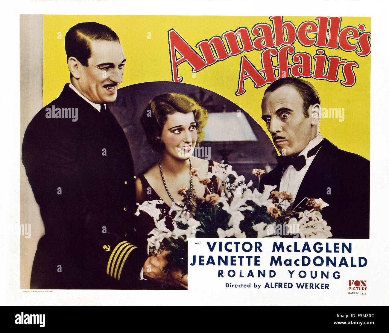 ANNABELLE affari, l-r: Victor McLaglen, Jeanette MacDonald, Roland Young sulla locandina 1931, TM e Copyright ©xx secolo Foto Stock