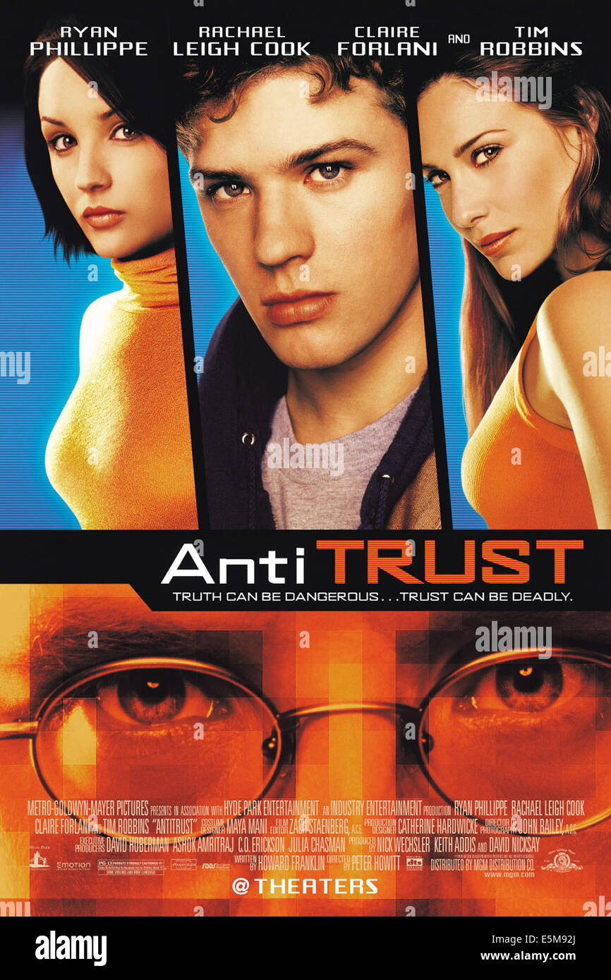 In materia di antitrust, Rachael Leigh Cook, Ryan Phillippe, Claire Forlani, 2001, (c) MGM/cortesia Everett Collection Foto Stock