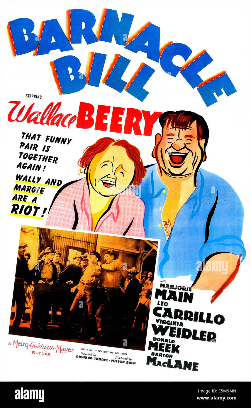 BARNACLE BILL, noi poster, da sinistra: Wallace Beery, Marjorie Main, 1941 Foto Stock