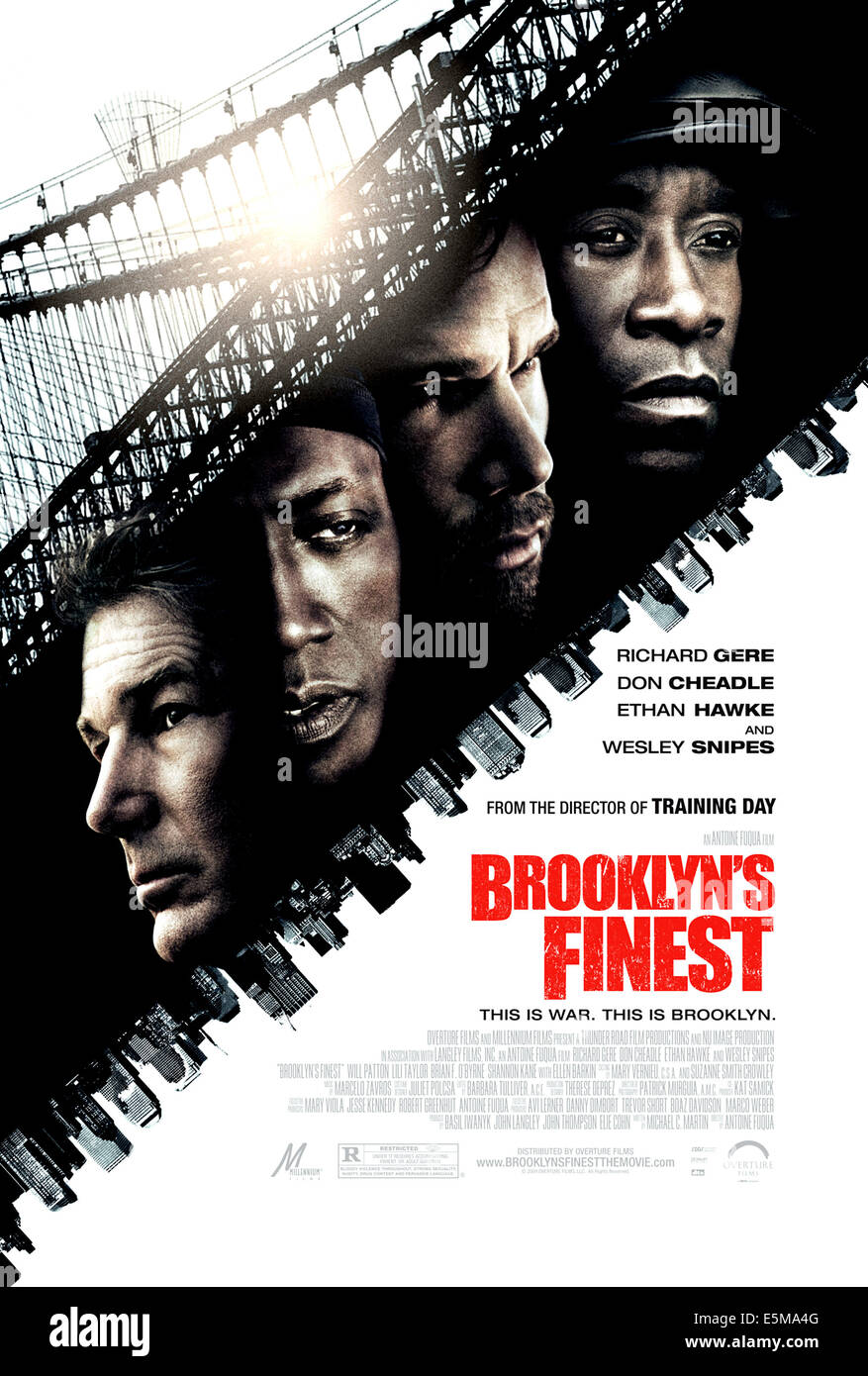 BROOKLYN migliori, da sinistra: Richard Gere, Wesley Snipes, Ethan Hawke, Don Cheadle, 2009. ph: Phillip V. Caruso/©Overture Foto Stock