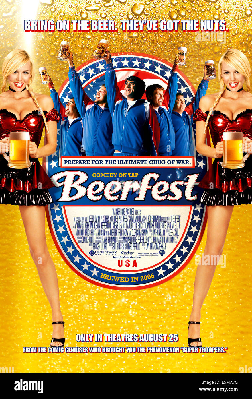 BEERFEST, (centro, da sinistra a destra) Steve Lemme, Paul Soter, attore/regista Jay Chandrasekhar, Erik Stolhanske, Kevin Heffernan Foto Stock