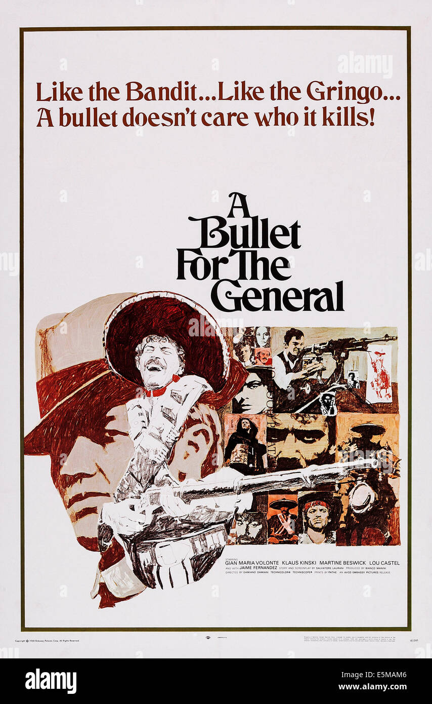Un proiettile per il generale (aka QUIEN SABE?), US poster, 1966 Foto Stock