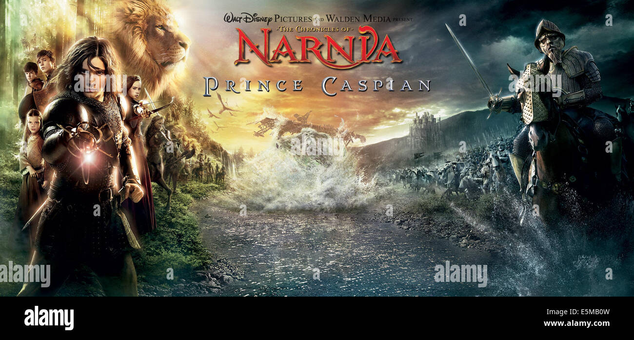 Le cronache di Narnia: Il principe Caspian, anteriore: Ben Barnes, in senso orario dal basso a sinistra: Georgie Henley, Skandar Keynes, Foto Stock