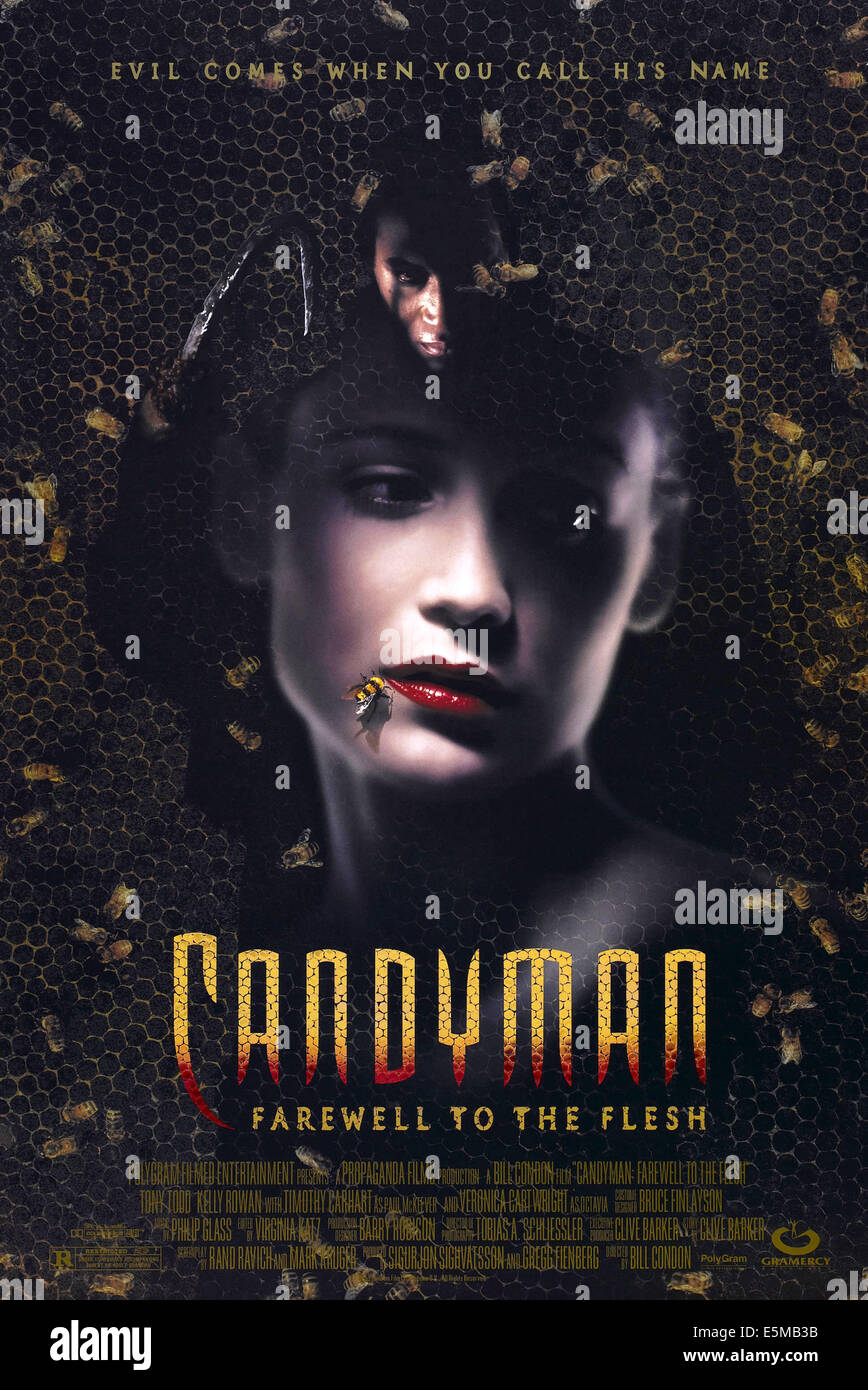 CANDYMAN: addio alla carne, noi locandina, dall'alto: Tony Todd, Kelly Rowan, 1995, © Gramercy Pictures/cortesia Everett Foto Stock