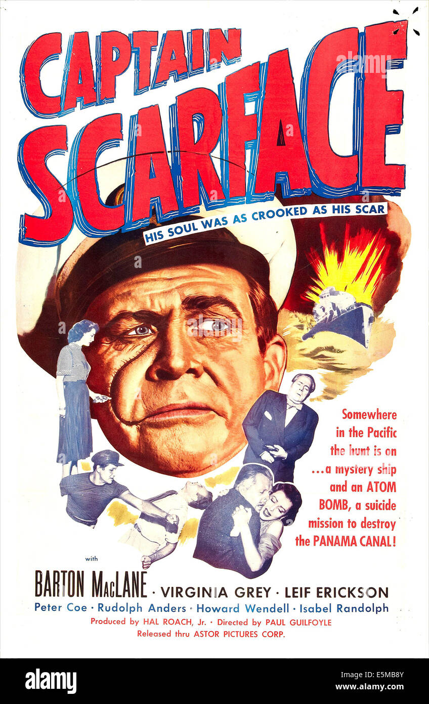 Capitano Scarface, noi poster, Barton MacLane (centro), 1953 Foto Stock