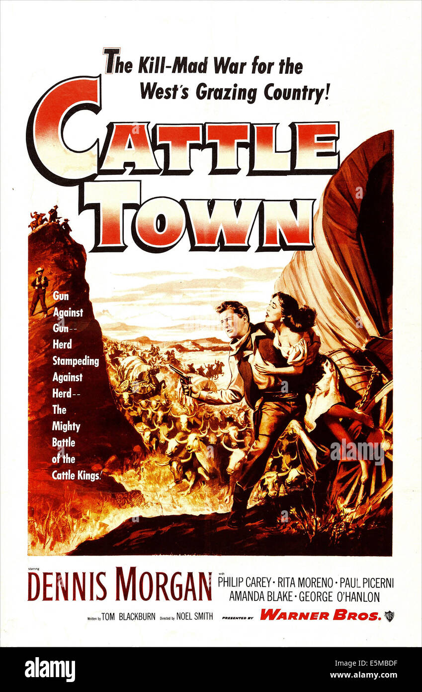 Città del bestiame, noi poster, da sinistra: Dennis Morgan, Rita Moreno, 1952 Foto Stock