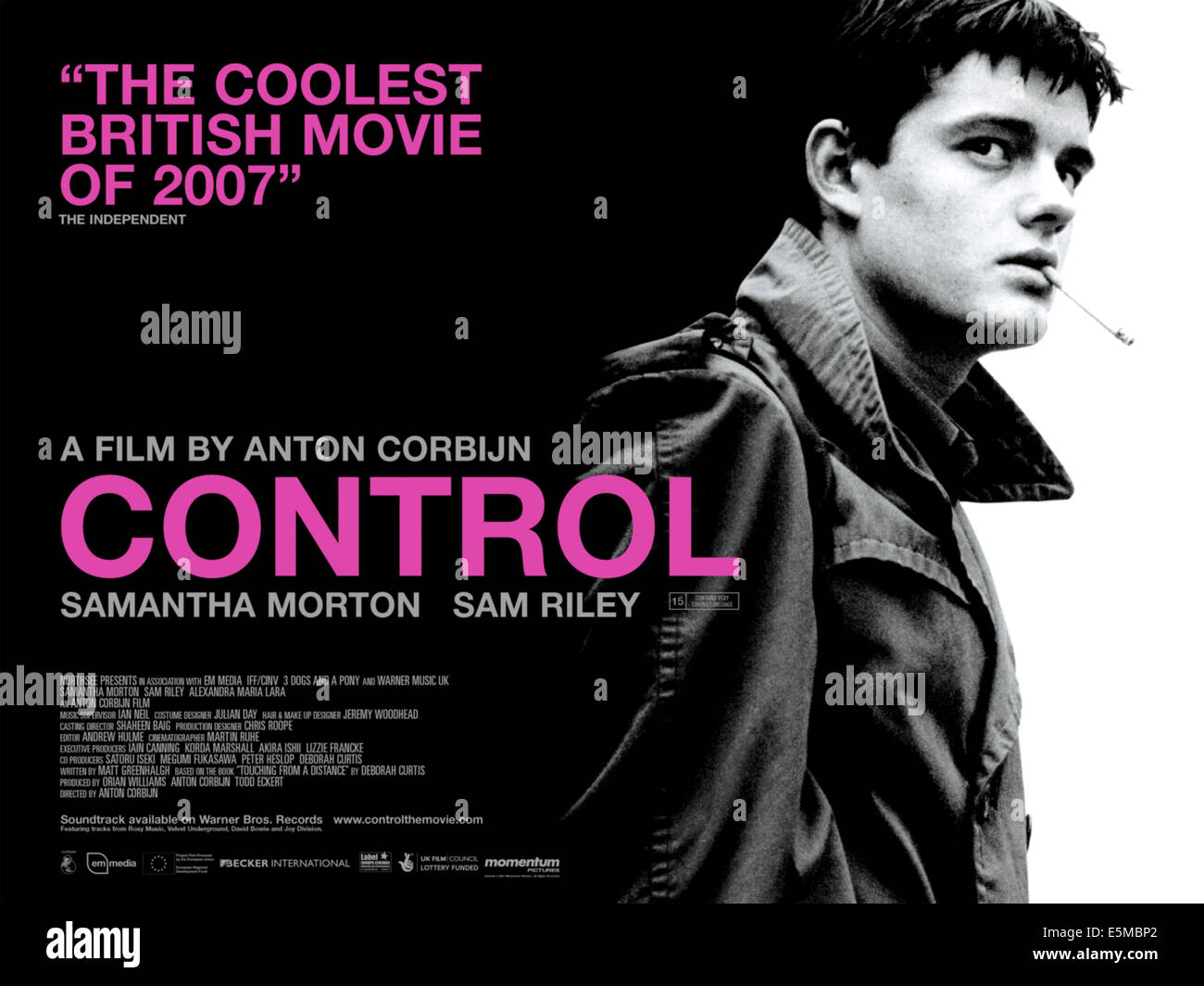 Controllo, Sam Riley come Ian Curtis, 2007. ©Weinstein Company/cortesia Everett Collection Foto Stock
