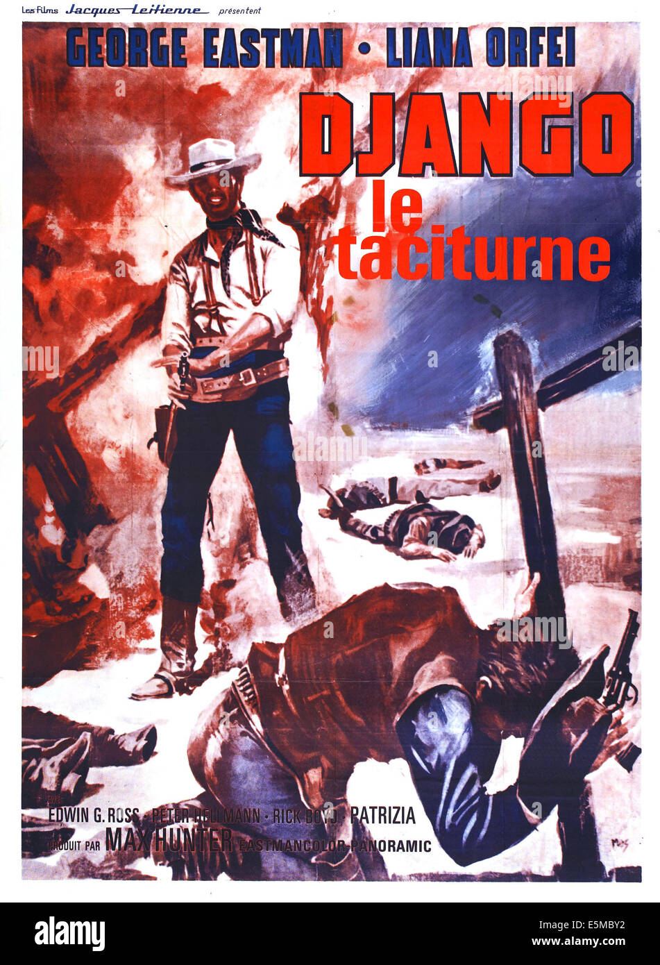 DJANGO uccide dolcemente, (aka BILL IL TACITURNO), manifesto francese arte, George Eastman, 1968 Foto Stock