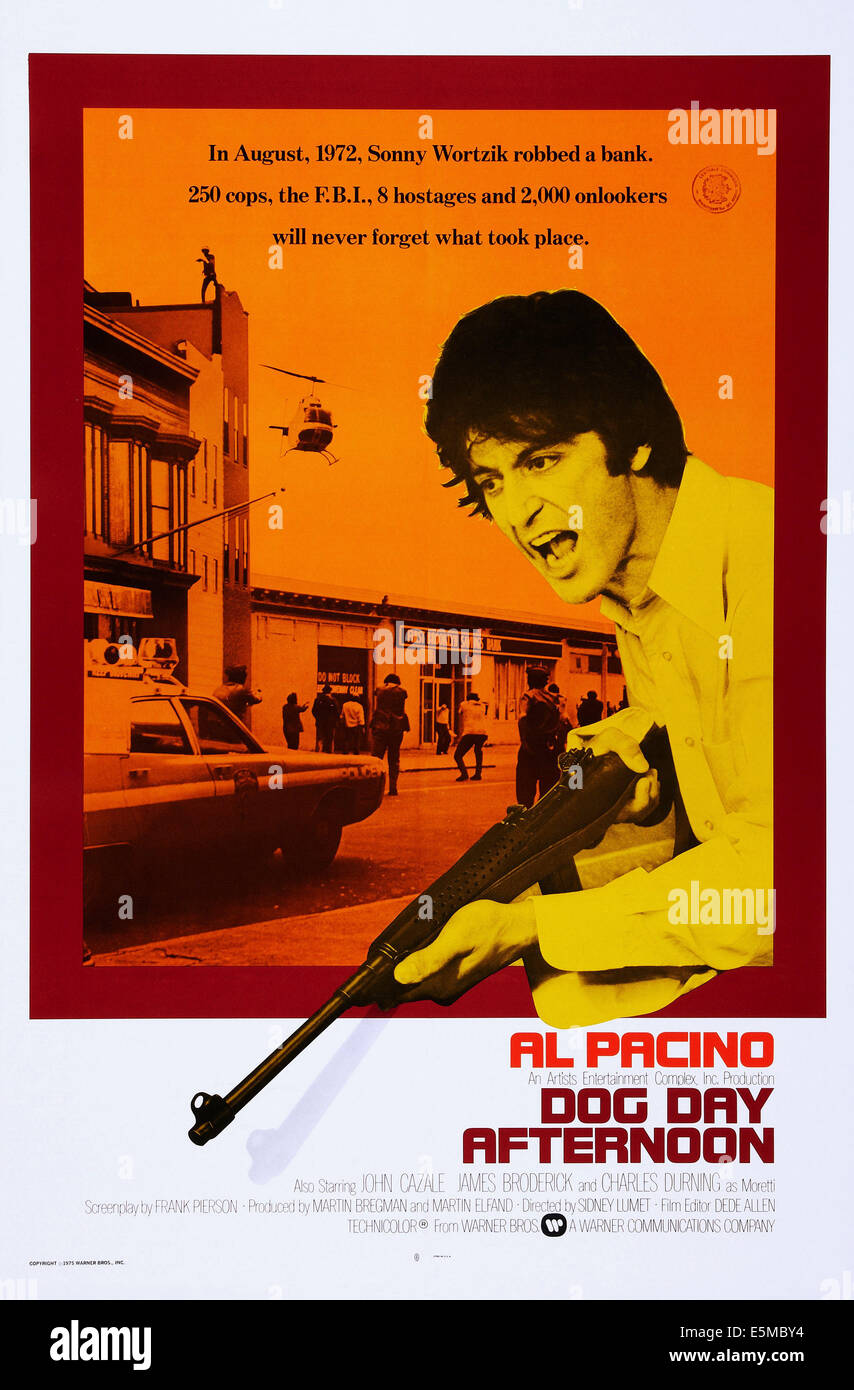 Cane giorno pomeriggio, noi poster art, Al Pacino, 1975 Foto Stock