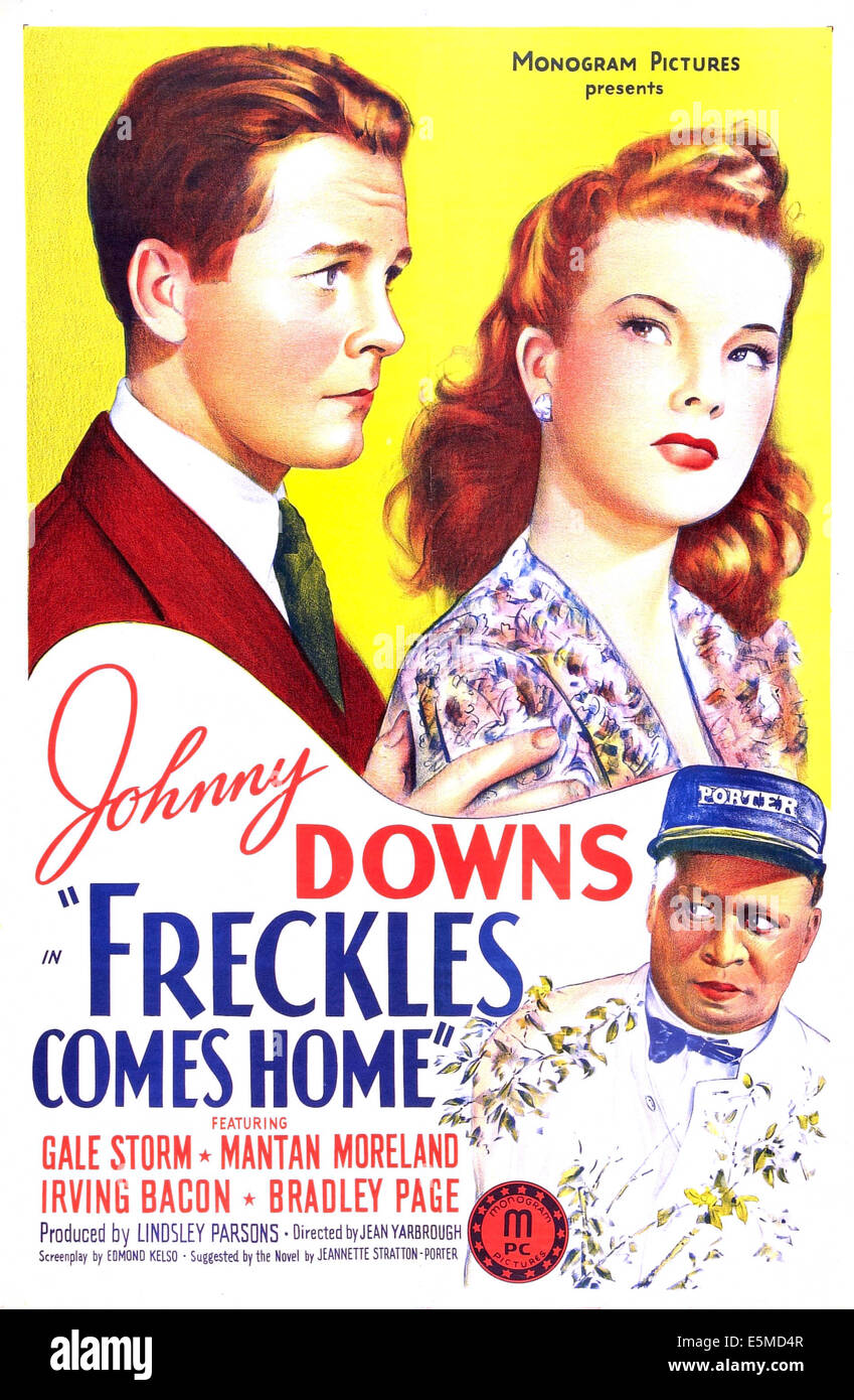 Lentiggini viene a casa, noi poster, parte superiore da sinistra: Johnny Downs, Gale Storm, in basso a destra: Mantan Moreland, 1942 Foto Stock