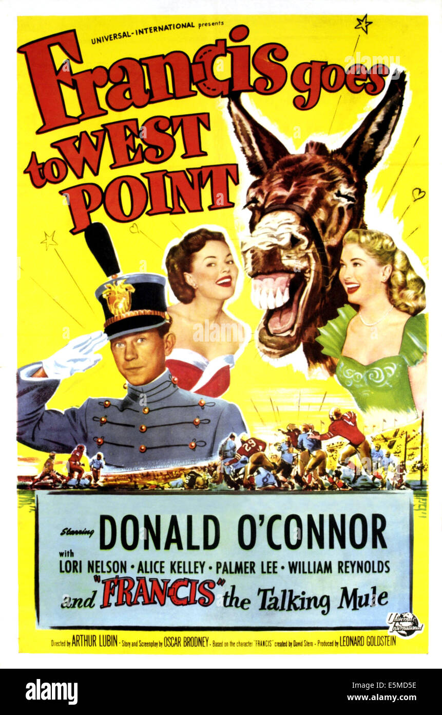 Francesco va a WEST POINT, Donald O'Connor, Alice Kelley, Lori Nelson, 1952. Foto Stock