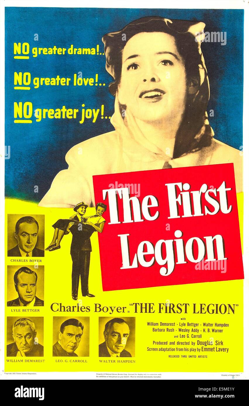 La legione, noi poster, Barbara Rush (top), a sinistra dall'alto: Charles Boyer, Lyle Bettger, William Demarest, Leo G. Carroll, Foto Stock