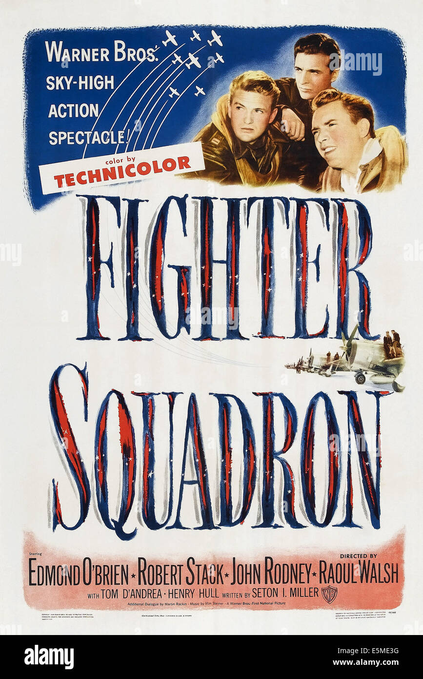 FIGHTER SQUADRON, noi locandina, top, il terzo da destra: Robert Stack; in alto a destra: Edmond O'Brien, 1948 Foto Stock