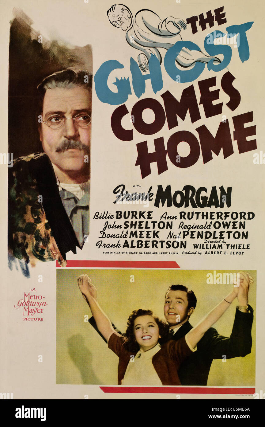 Il fantasma viene a casa in senso orario, dalla parte superiore sinistra, Frank Morgan, John Shelton, Ann Rutherford, 1940 Foto Stock