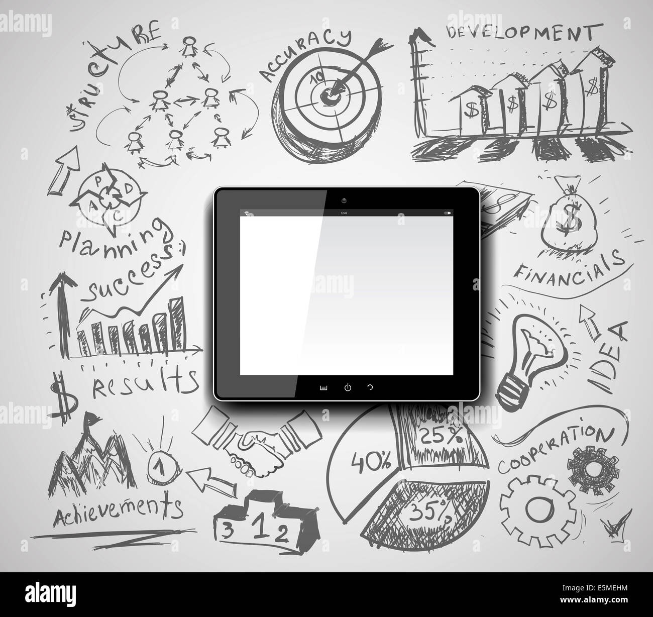 Creative PC tablet idea Foto Stock