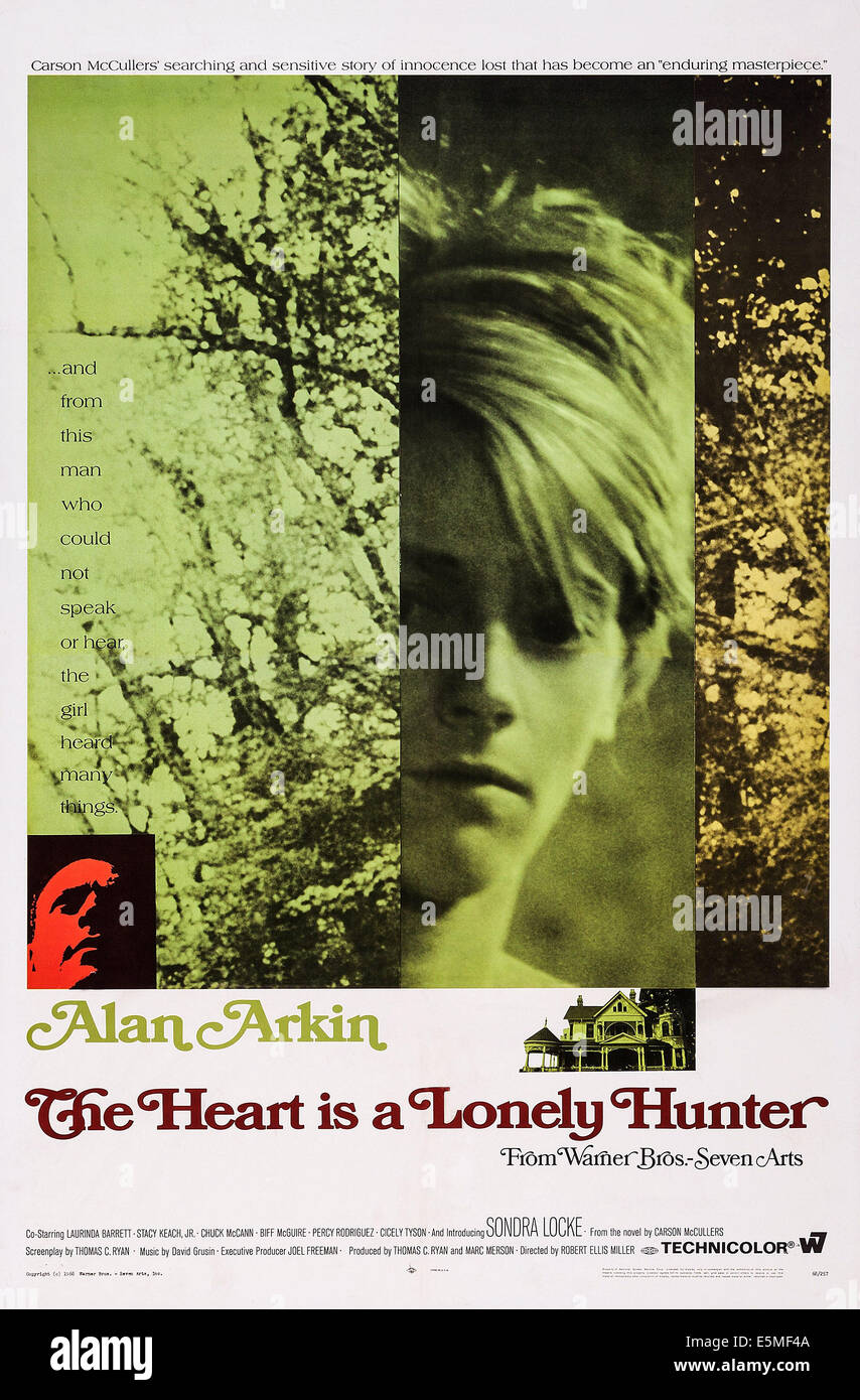 Il cuore è un cacciatore solitario, noi poster, da sinistra: Alan Arkin, Sondra Locke, 1968 Foto Stock