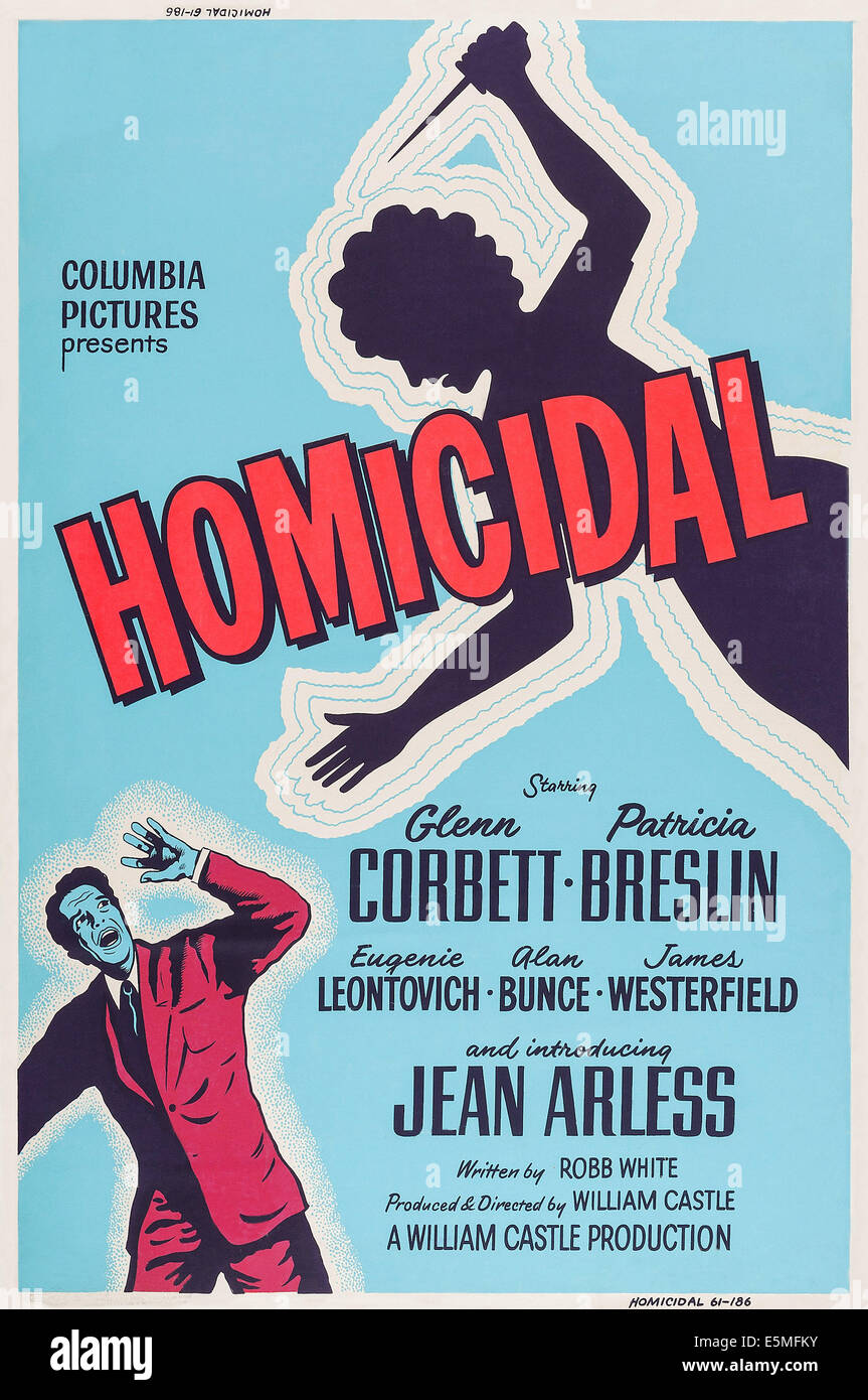 HOMICIDAL, locandina, 1961 Foto Stock