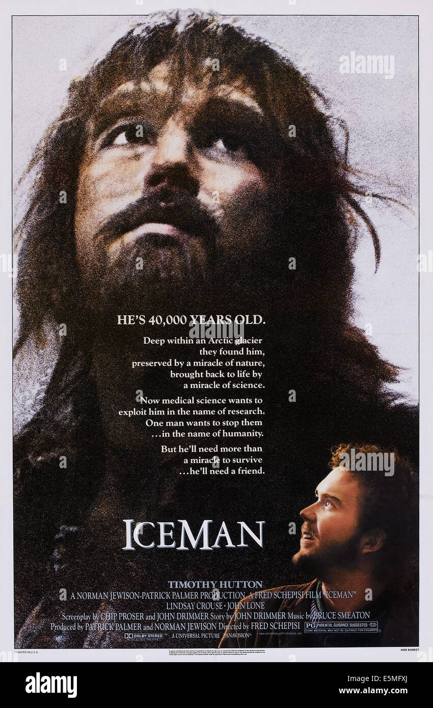 ICEMAN, noi poster, da sinistra: John Lone, Timothy Hutton, 1984, © Universal/cortesia Everett Collection Foto Stock