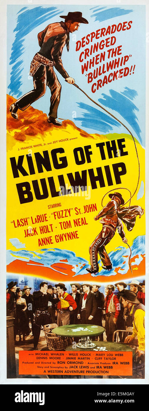 Il re della bullwhip, noi locandina, ancorare la Rue, (in alto a sinistra), 1950 Foto Stock