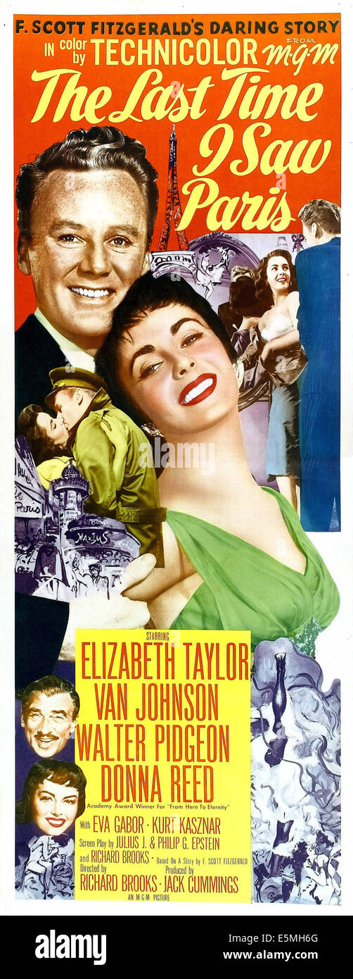 L' ULTIMA VOLTA CHE HO VISTO PARIGI, Van Johnson, Elizabeth Taylor, 1954. Foto Stock