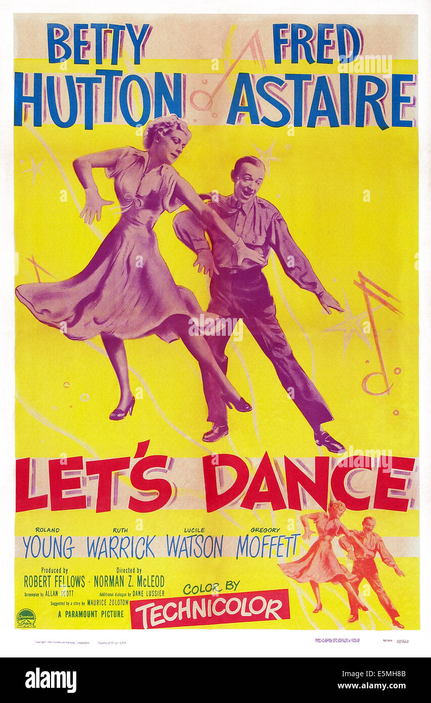 LET'S DANCE, noi locandina, da sinistra: Betty Hutton, Fred Astaire, 1950 Foto Stock