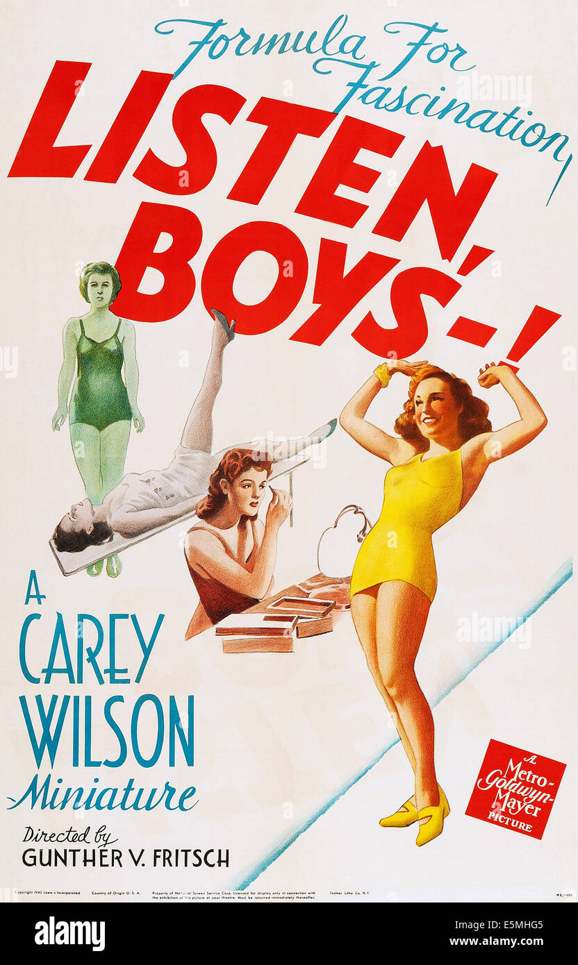 Ascoltare, ragazzi-!, locandina, 1942. Foto Stock