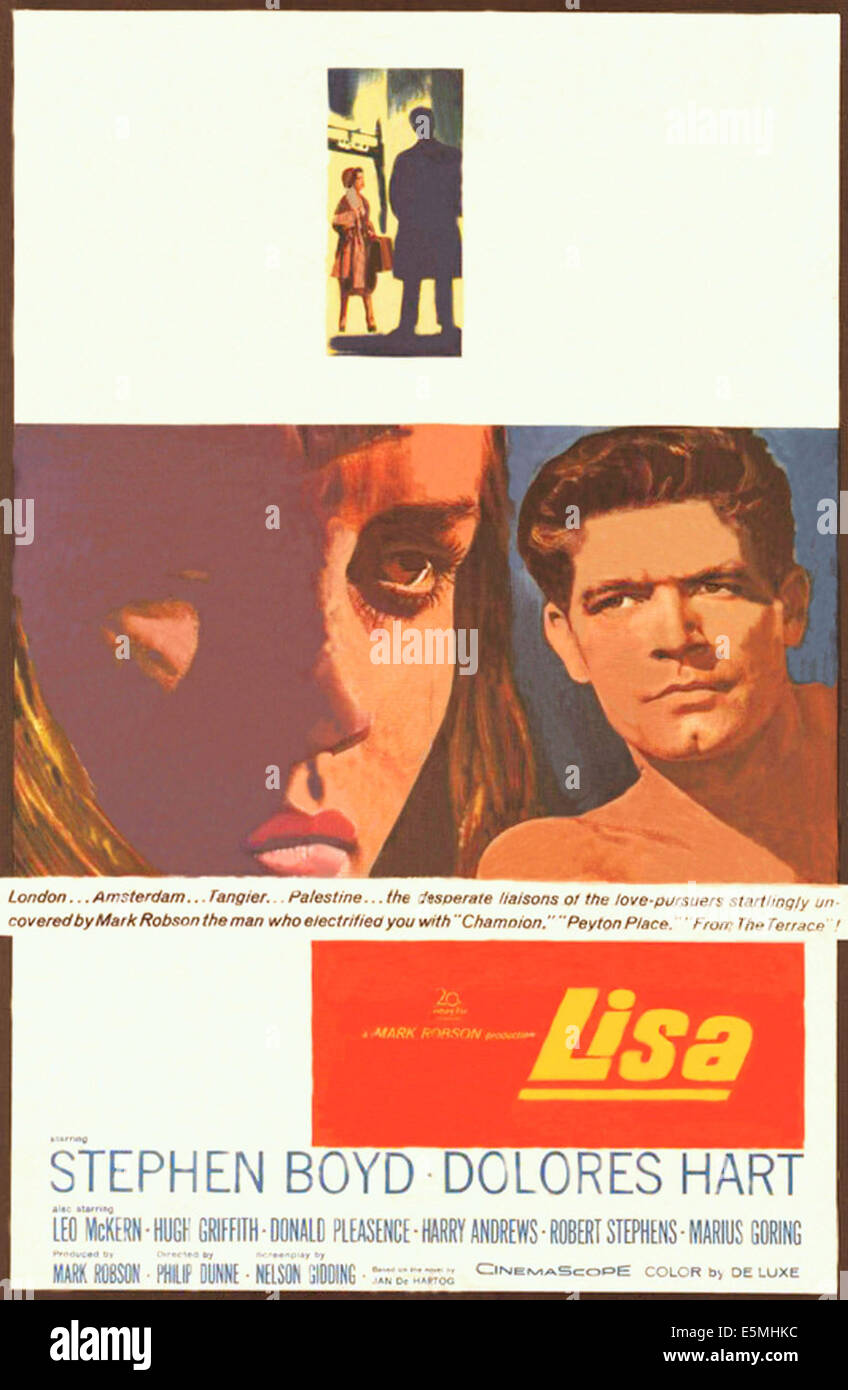 LISA, (aka ispettore), centro da sinistra: Dolores Hart, Stephen Boyd, 1962, TM e Copyright (c) xx Century-Fox Film Corp. Foto Stock